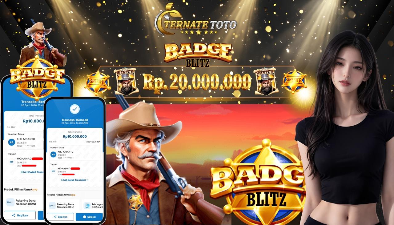 TERNATETOTO - JACKPOT BADGE BLITZ Rp.20,000,000,-
